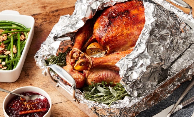 Foil Wrapped Roasted Turkey